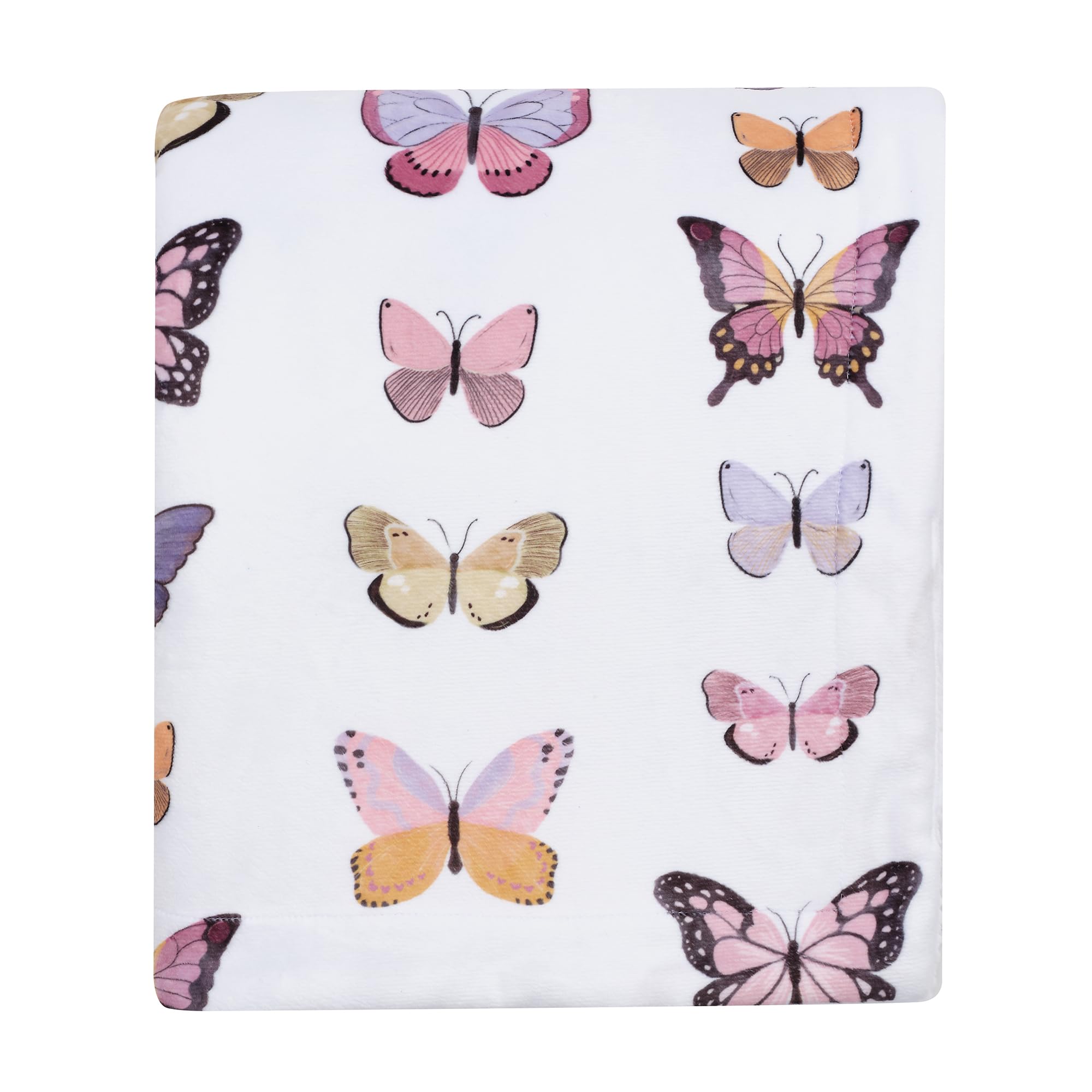 Lambs & Ivy Butterfly Dreams ready to wrap baby on stroller or car seat.