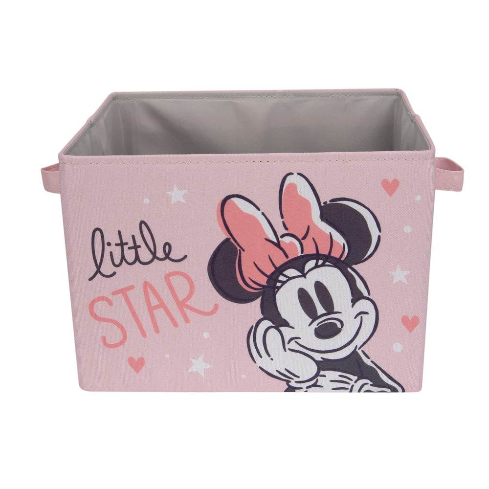 Minnie basket side view highlights two handles for portability