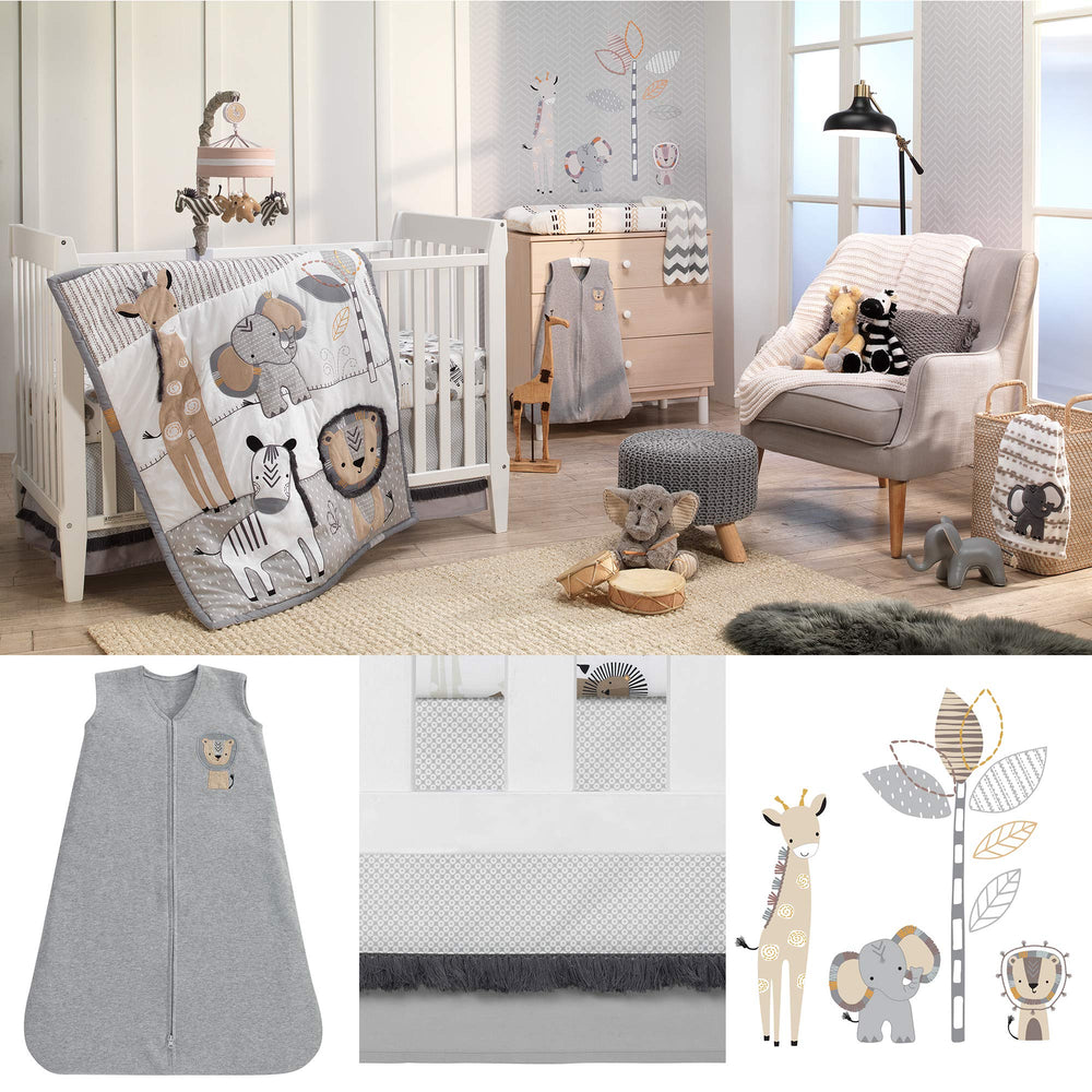 Lambs & Ivy Jungle Safari wall decals set for quick nursery transformation.