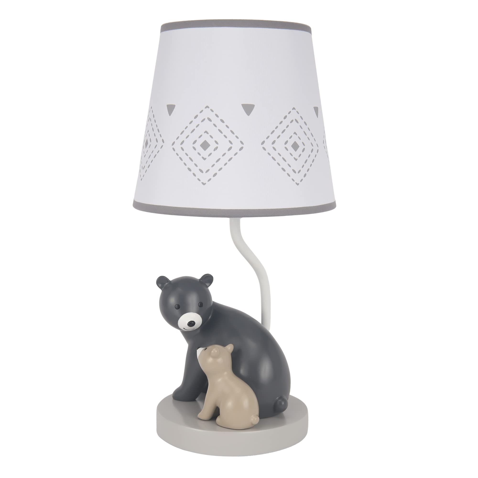 Lambs & Ivy lamp shade with dotted diamond design adds nursery texture