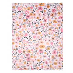 Lambs & Ivy Little Garden blanket back view showing plush fleece faux shearling warmth