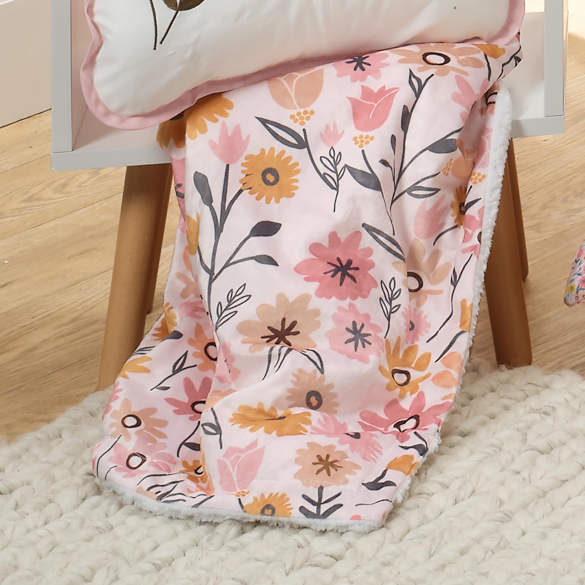 Lambs & Ivy Little Garden blanket suited for stroller use and travel warmth