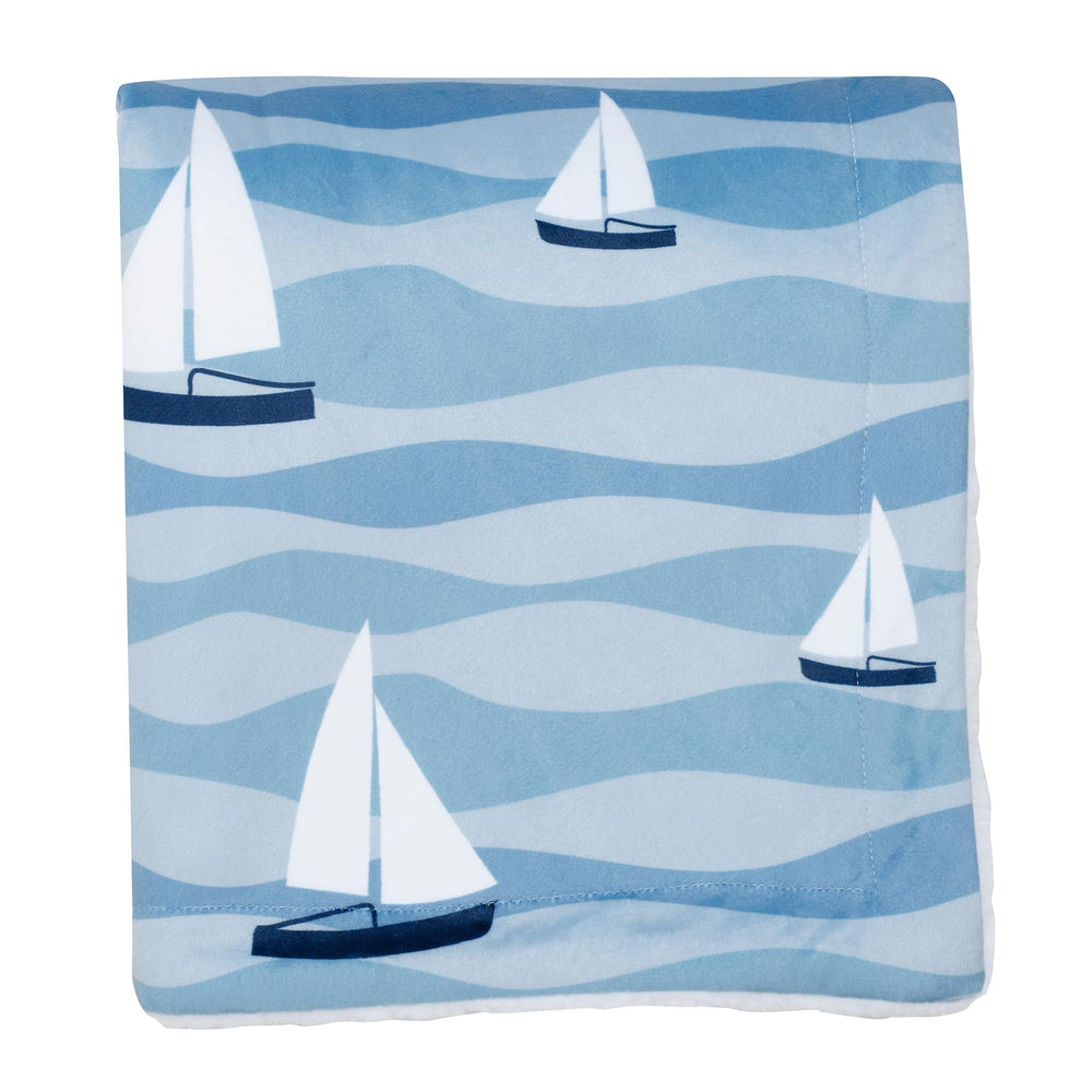 Lambs & Ivy Little Skipper machine washable blanket for easy care