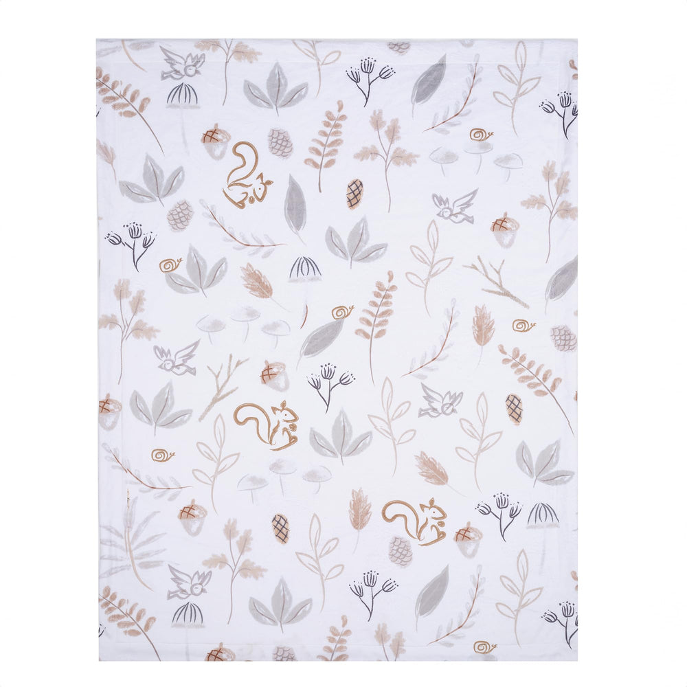 Lambs & Ivy minky-front closeup emphasizes velvety texture for soothing snuggles.