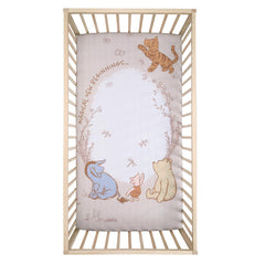Lambs & Ivy Pooh Bear and Pals quilt embroidery adds sentiment with It's always better together.