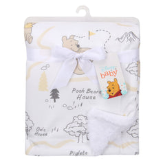 Lambs & Ivy Pooh blanket—stroller size 30x40 for easy park outings.