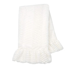 Lambs & Ivy Signature white chevron minky blanket provides ultra-soft comfort for cozy baby snuggles.