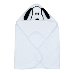 Lambs & Ivy Snoopy hooded towel with bath-time wrap detail