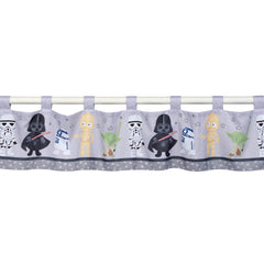 Lambs & Ivy Star Wars valance with Yoda adds playful space theme to kids room decor.