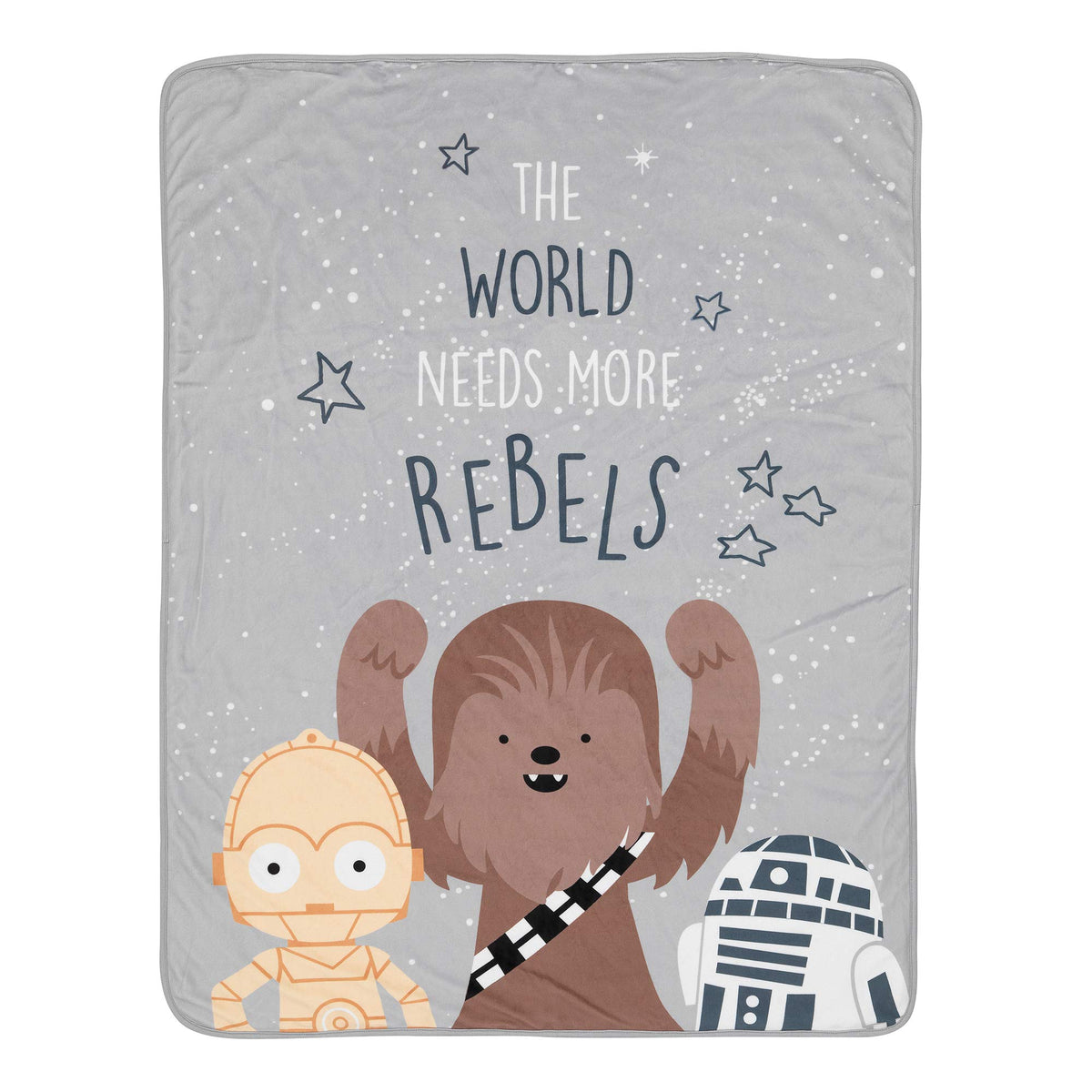 Lambs & Ivy Star Wars Rebels blanket front Chewbacca close-up for cozy stroller outings