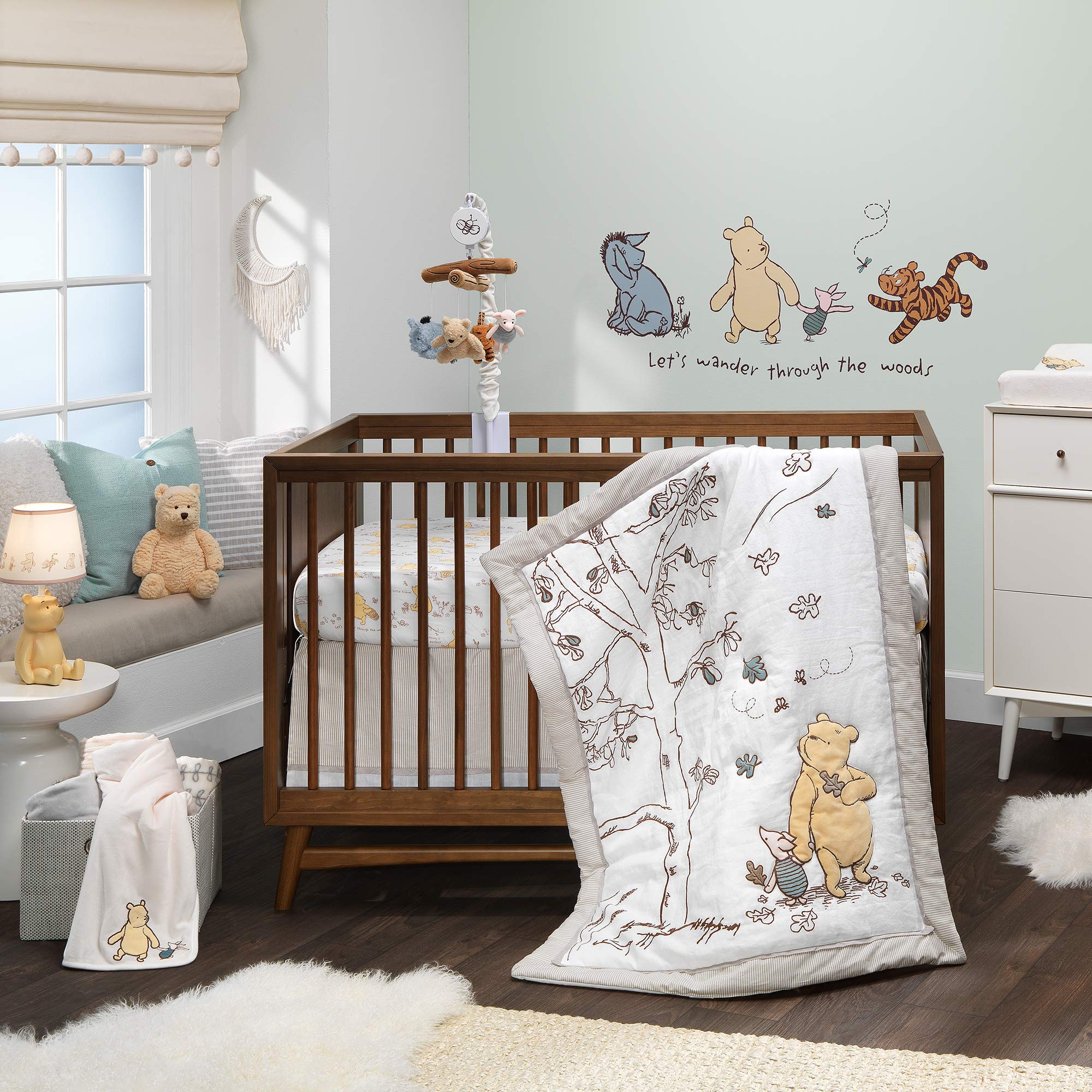 Easy-to-apply Storytime Pooh decals for a nursery wall that won't damage paint.
