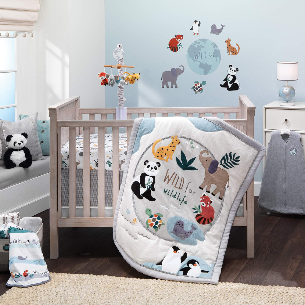 Visual tracking of moving Lambs & Ivy plush aids attention development.