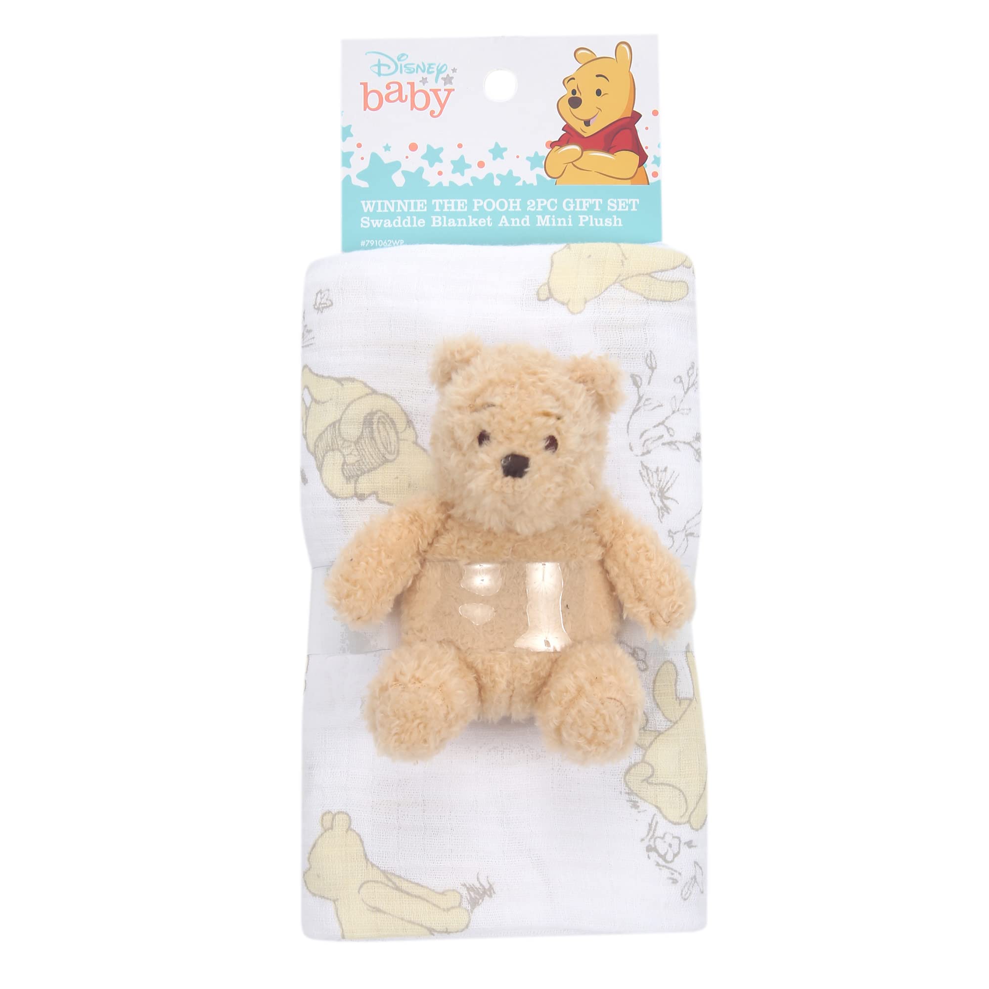 Lambs and Ivy Winnie the Pooh plush with embroidered face detail.