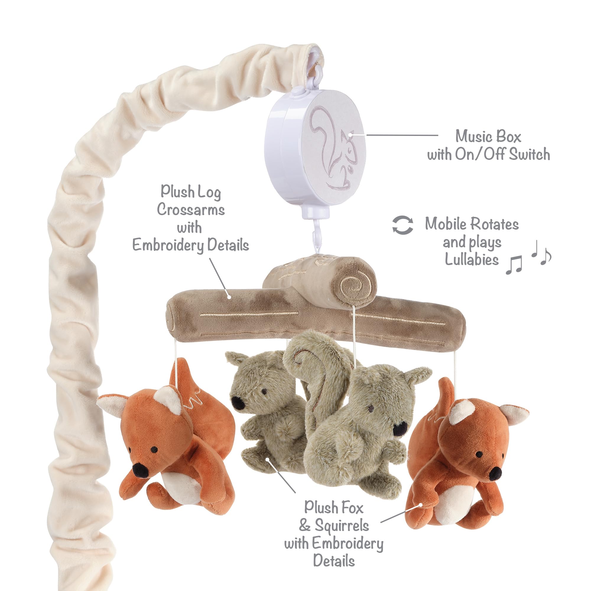 Lambs & Ivy woodland musical mobile rotation showing slow movement for baby's attention.