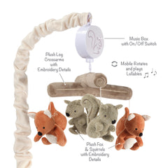 Lambs & Ivy woodland musical mobile rotation showing slow movement for baby's attention.
