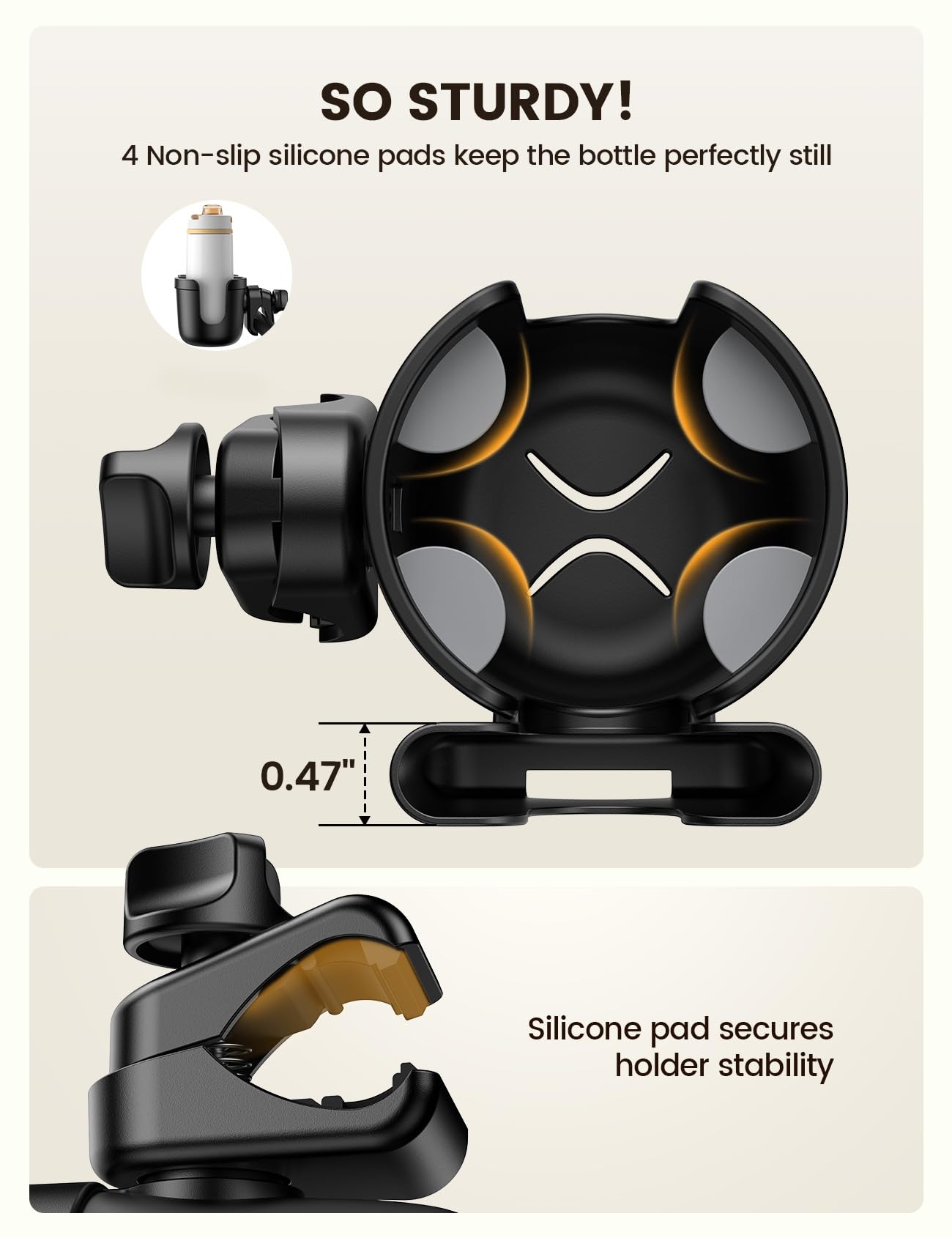 Lamicall 360-degree rotation clamp enables precise placement.