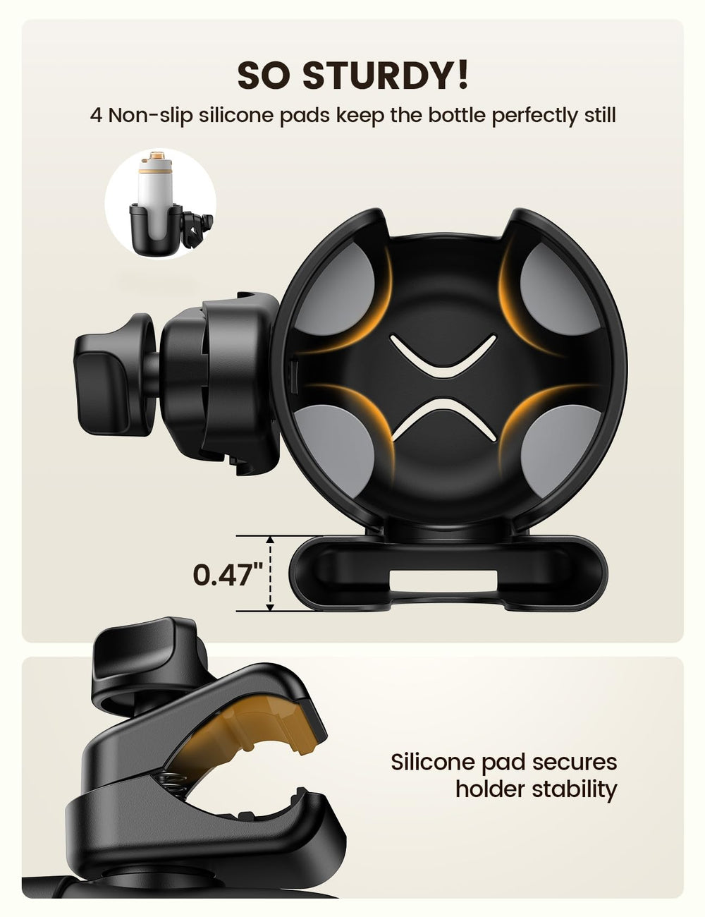 Lamicall 360-degree rotation clamp enables precise placement.