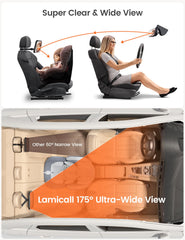 Lamicall wide 175-degree view keeps your child in sight during drives.