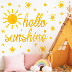Lamkidle boho sun wall decal creates warm nursery decor