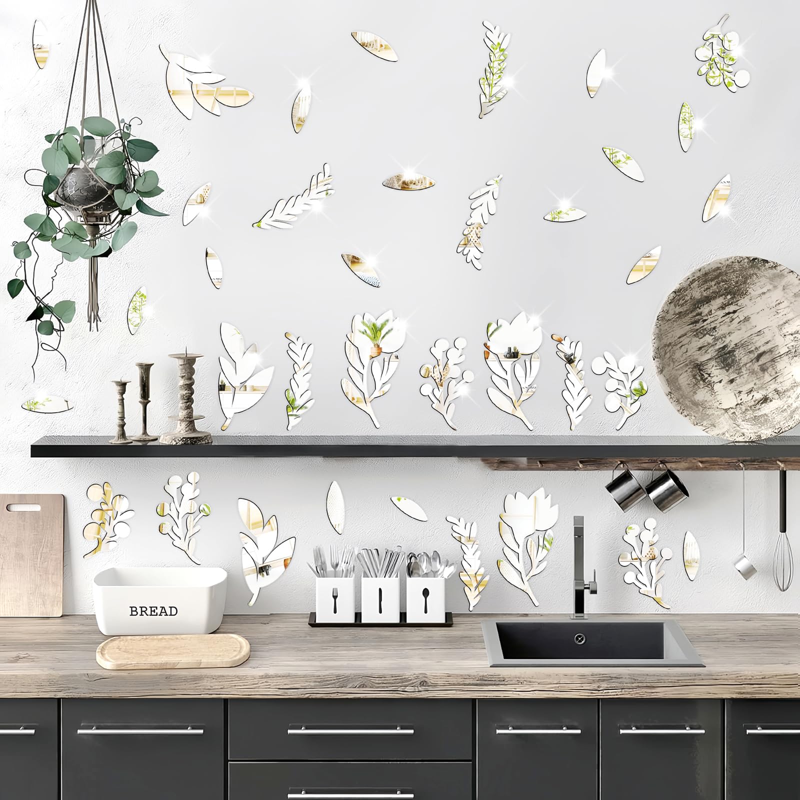 Lamkidle botanical leaf decals for living rooms elevate decor easily