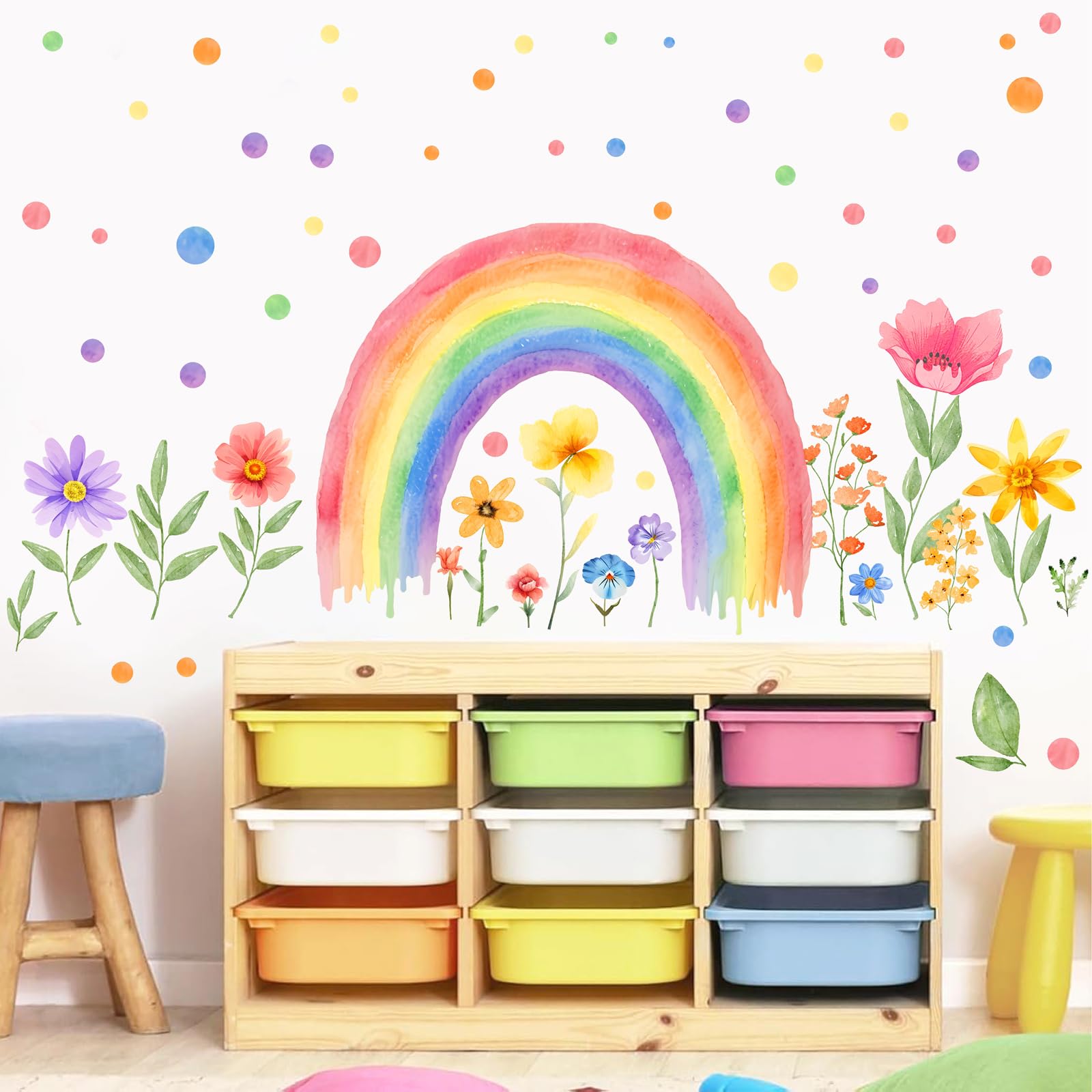 Lamkidle classroom rainbow decals create welcoming learning spaces