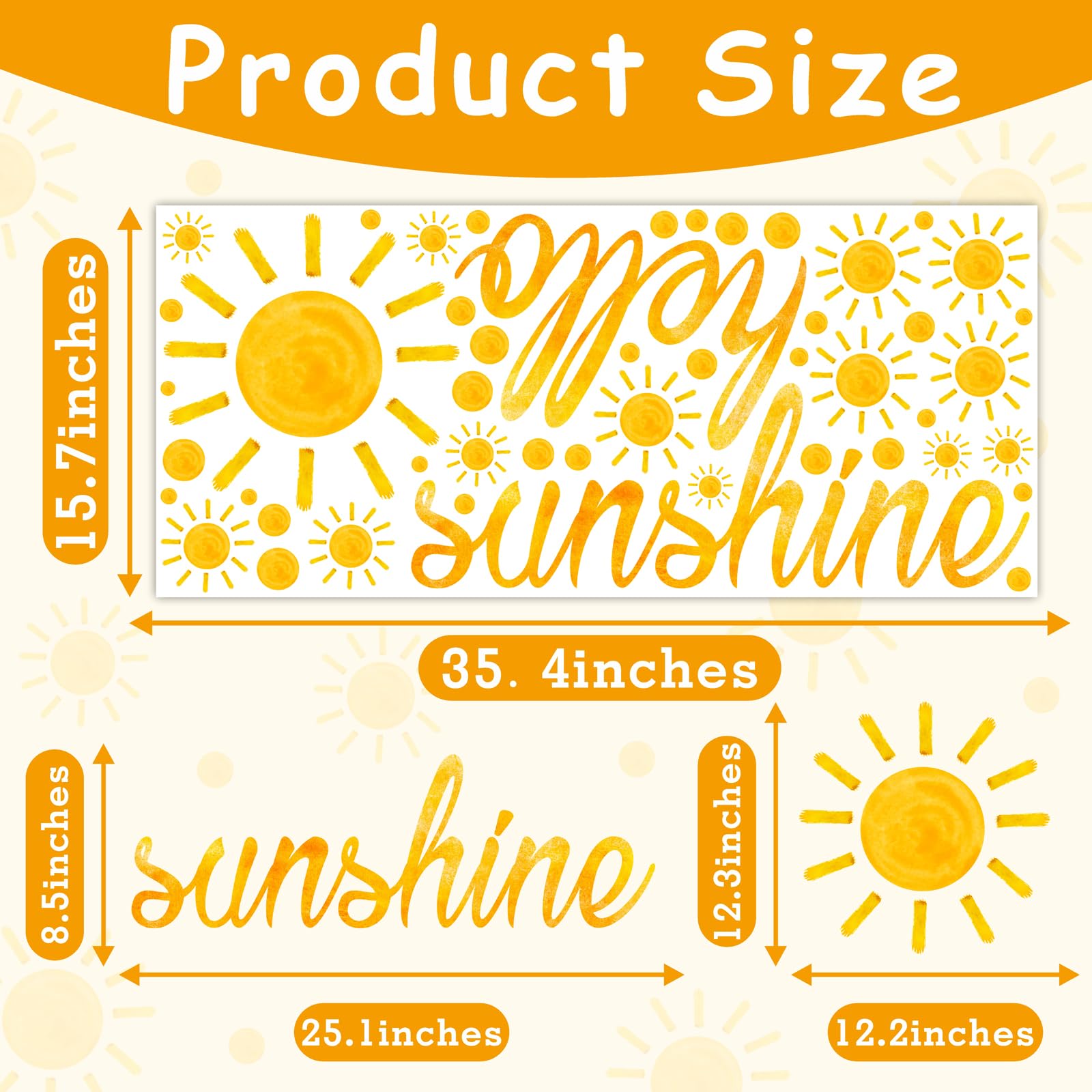Lamkidle large sun wall decal removable for living spaces