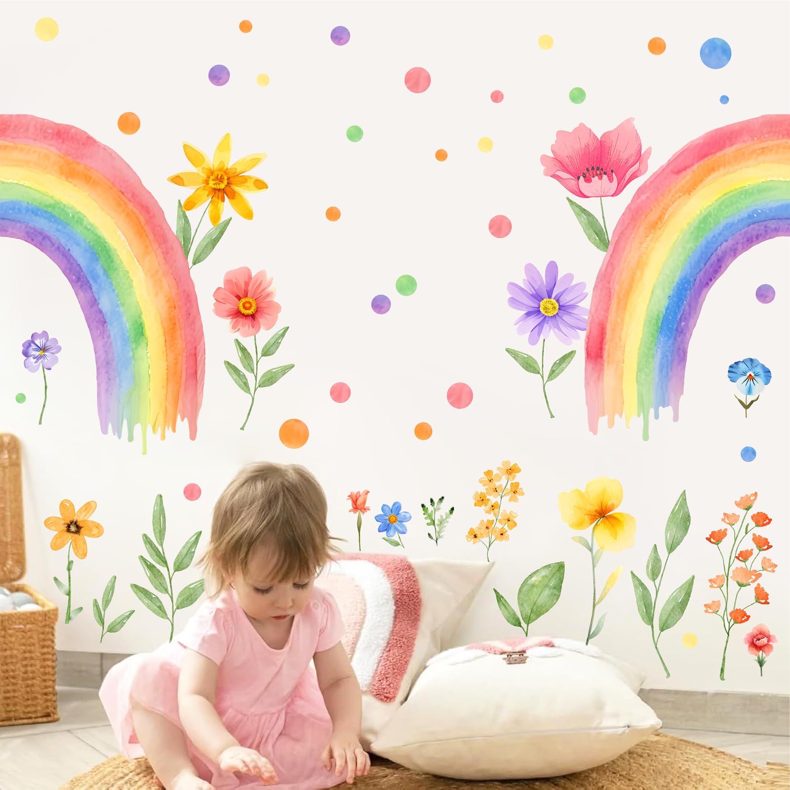 Lamkidle nursery rainbow wall decor creates cheerful, calm spaces