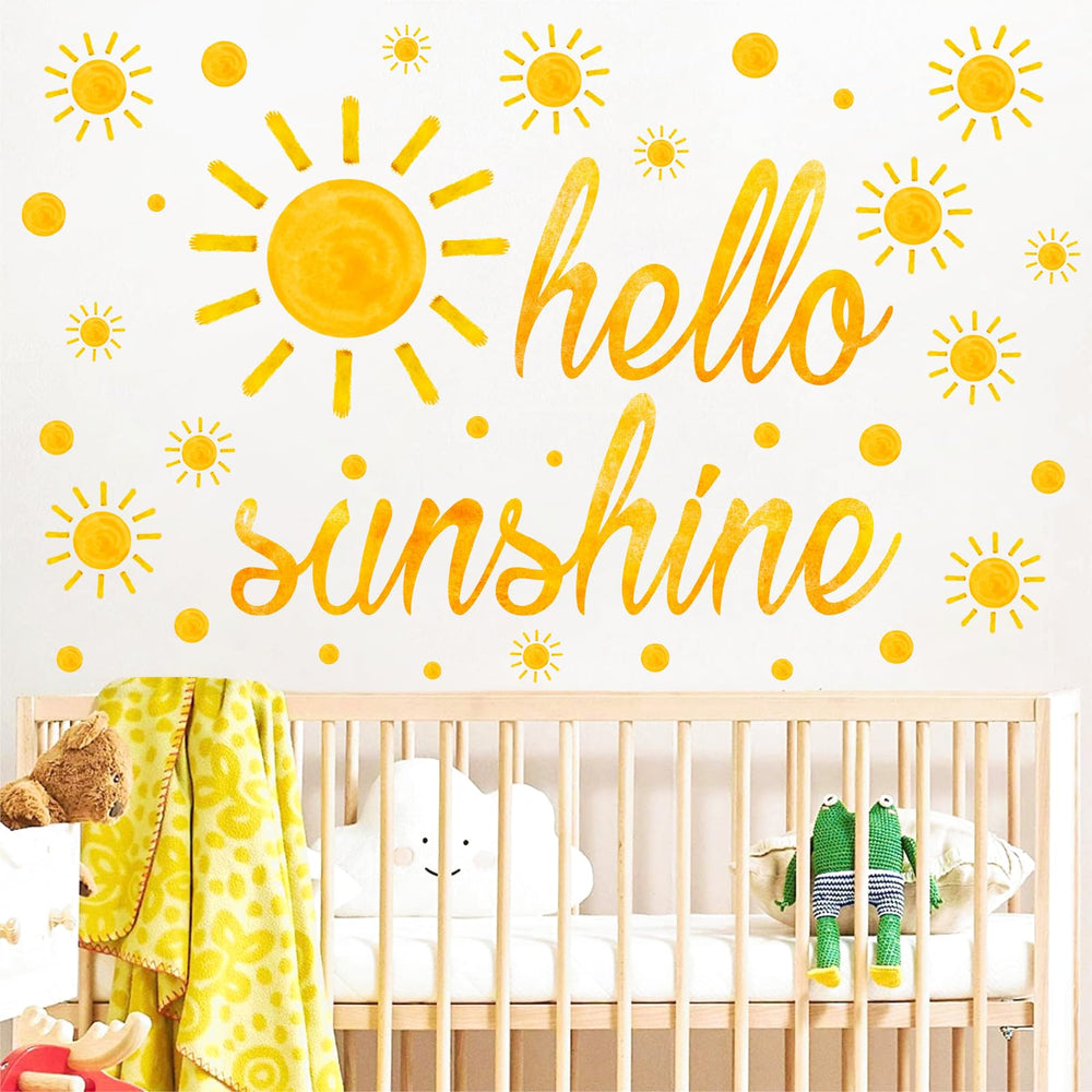 Lamkidle nursery sun decal brings cheerful focal point
