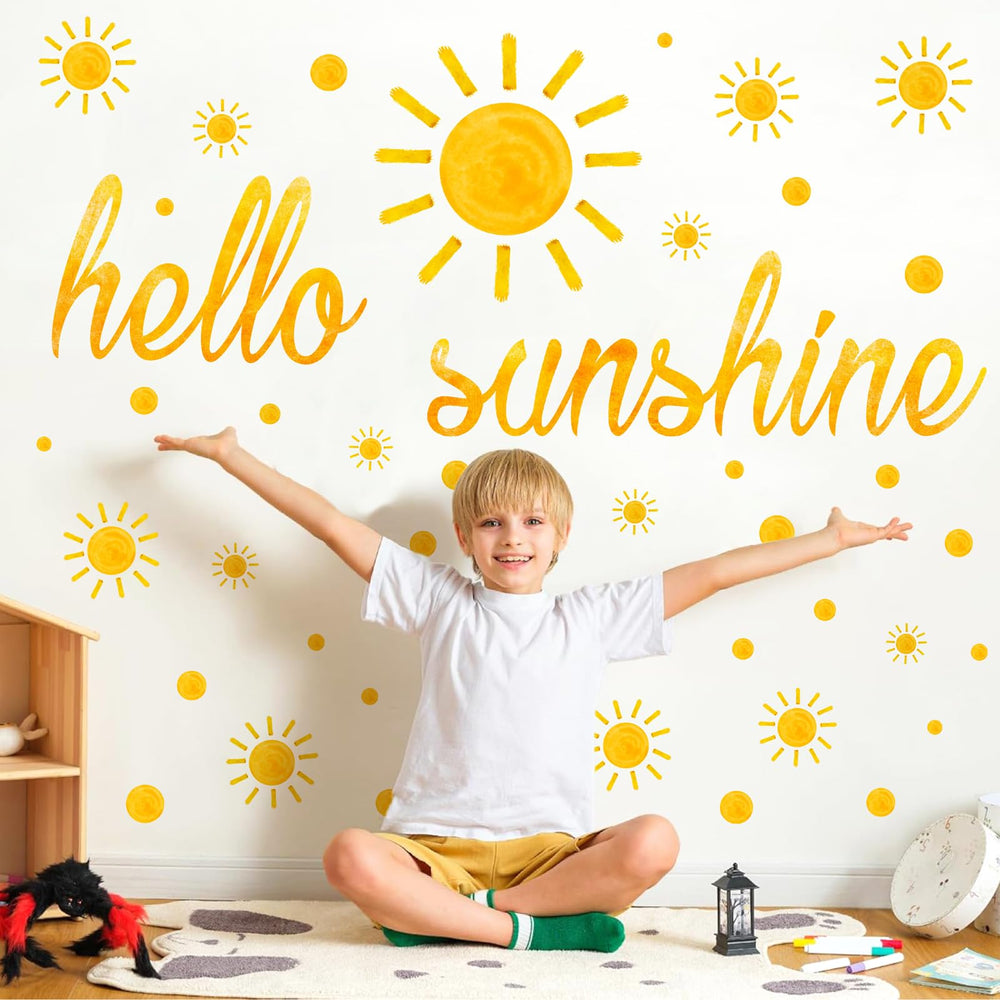 Lamkidle peel and stick sun wall sticker on smooth surfaces