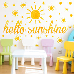 Lamkidle polka dots sun wall sticker bright yellow accent