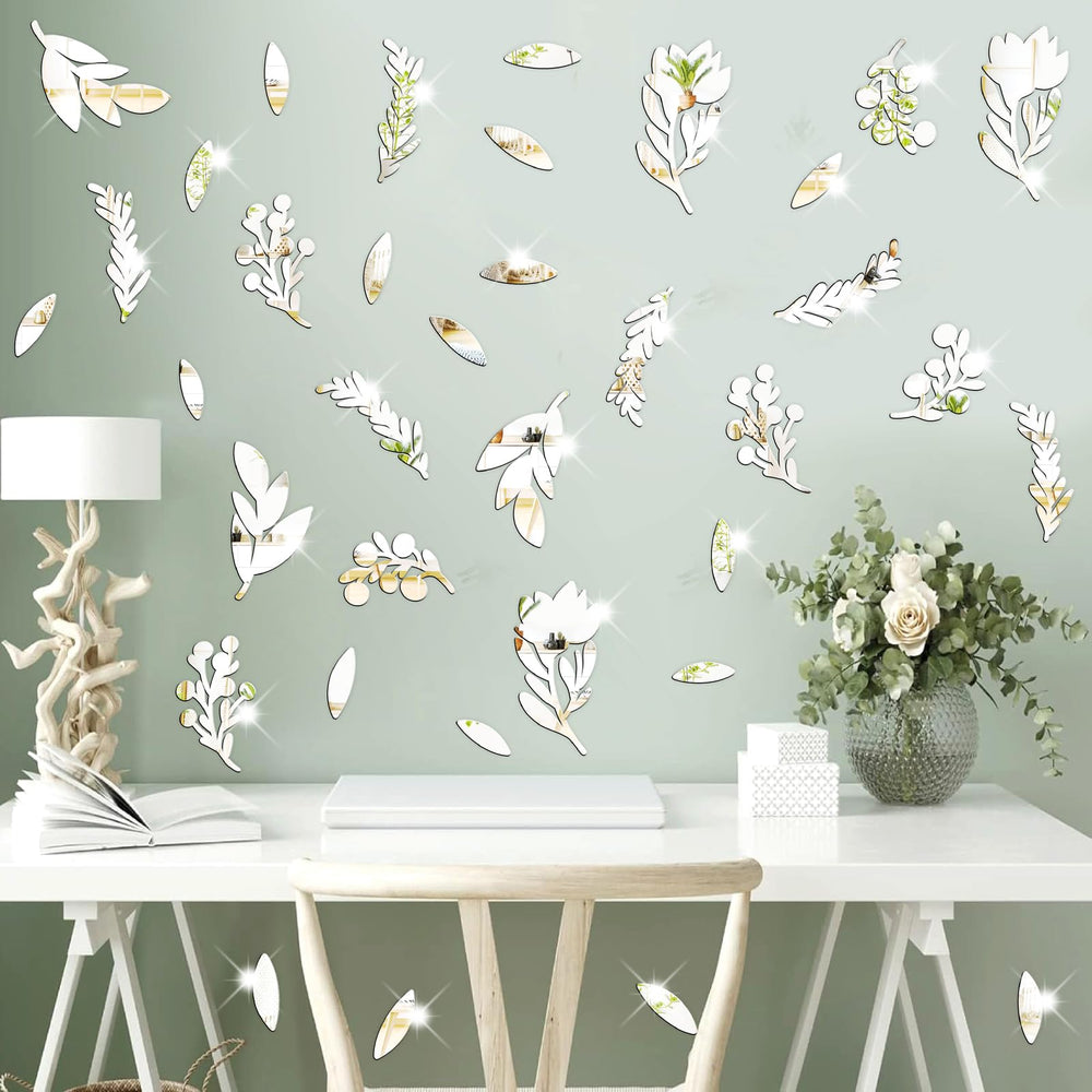Lamkidle silver mirror wall art ideal for bedrooms and study
