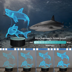 Lampeez 16-color shark illusion lamp provides versatile mood lighting for playtime or bedtime.