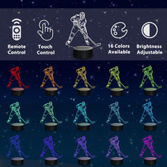 Lampeez acrylic panel 3D illusion brings the ice hockey figure to life.