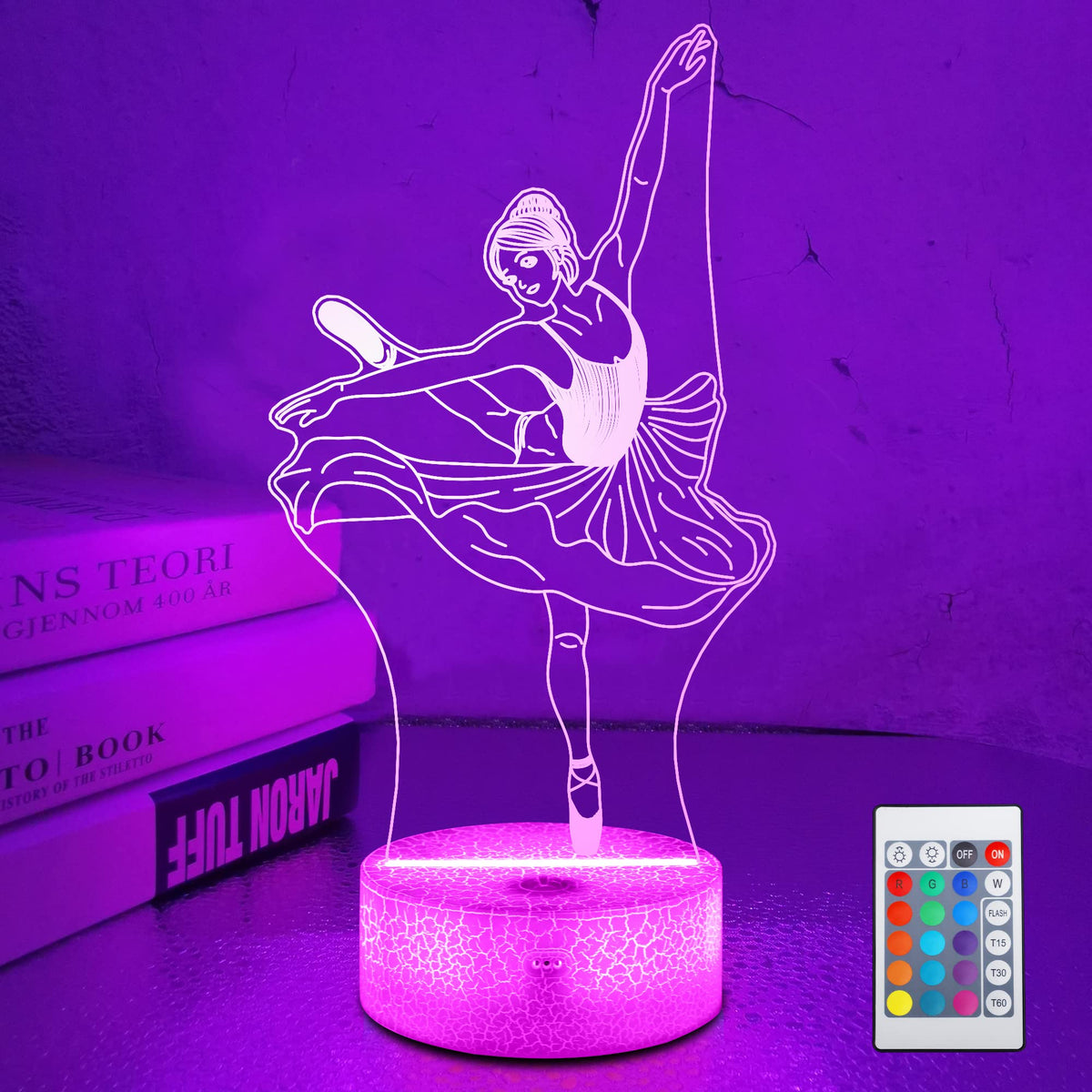 Lampeez Ballet night light 3D panel creates bedtime glow