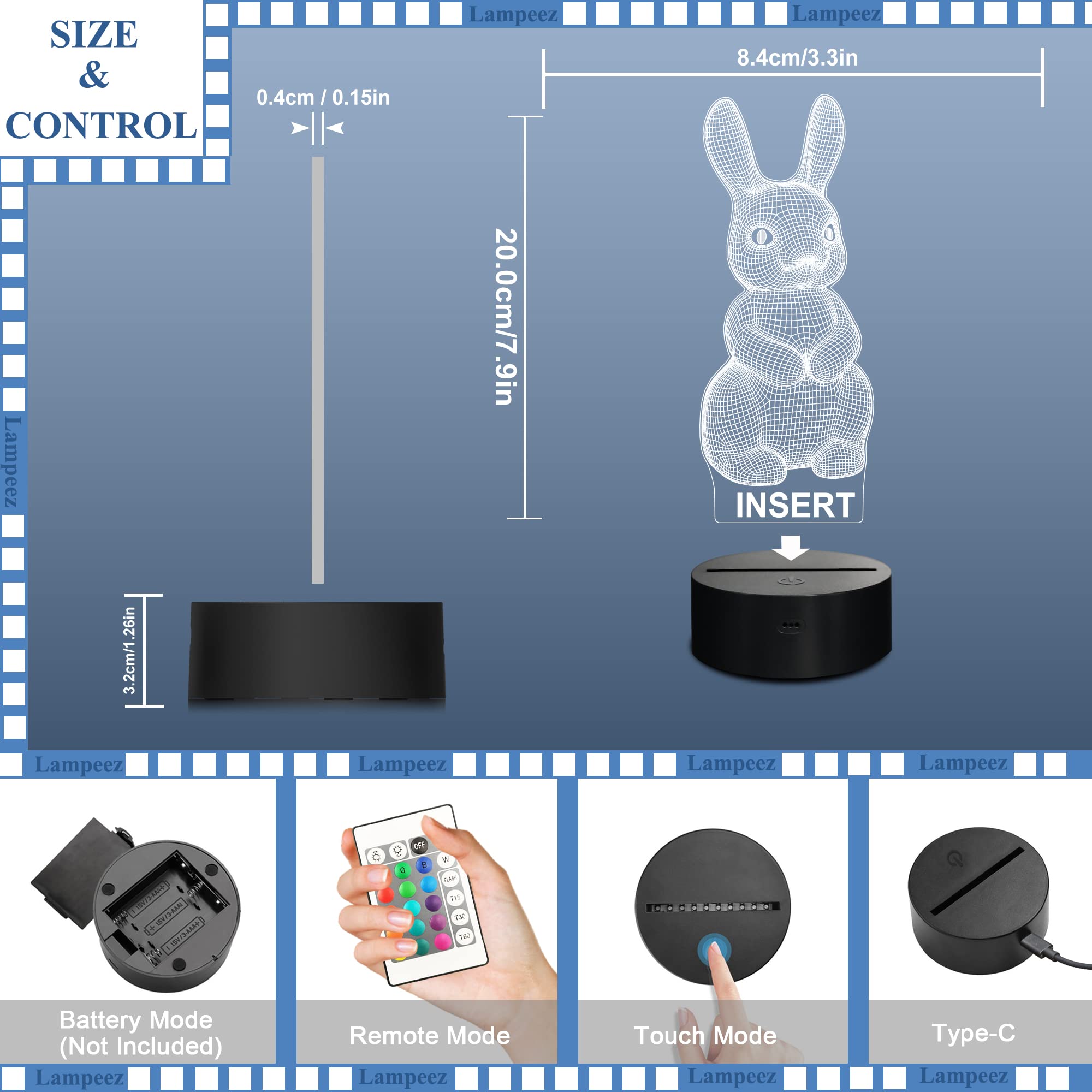 Lampeez bunny bedroom light ideal for kids and teens.