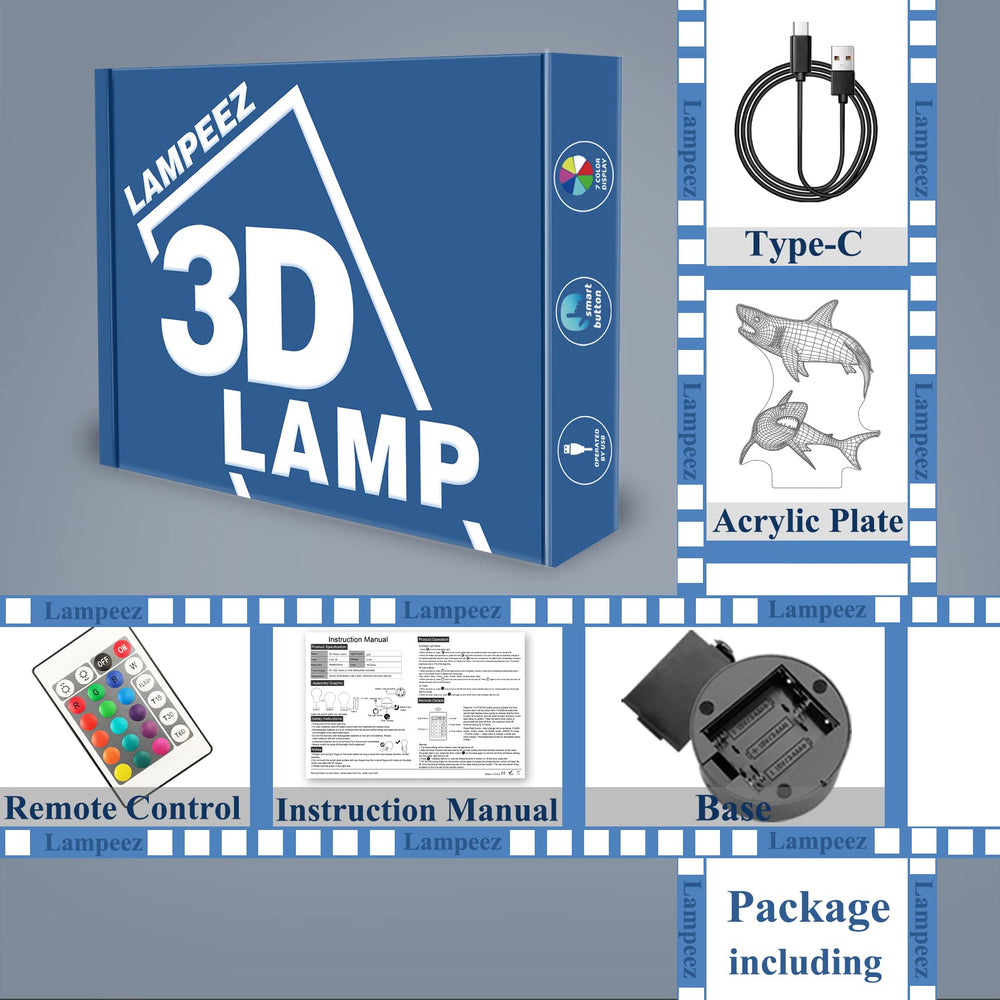 Lampeez gift-pack includes base, acrylic sheet, remote, and USB cable for easy gifting.