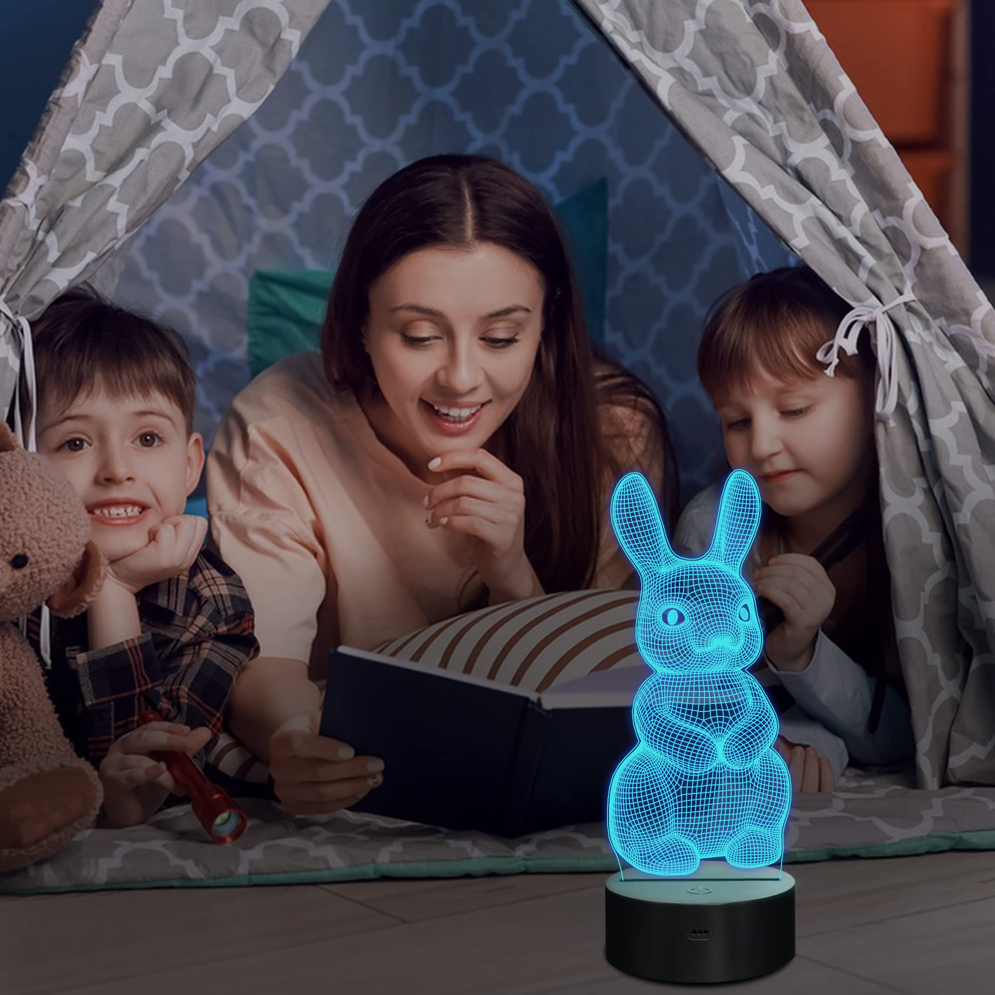 Lampeez home decor rabbit light enhances any desk or shelf.