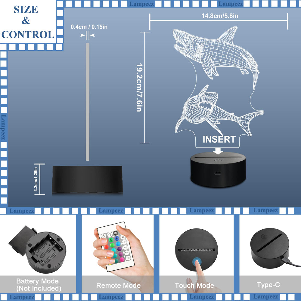 Lampeez USB base-powered shark light is desk-friendly for dorms and study corners.