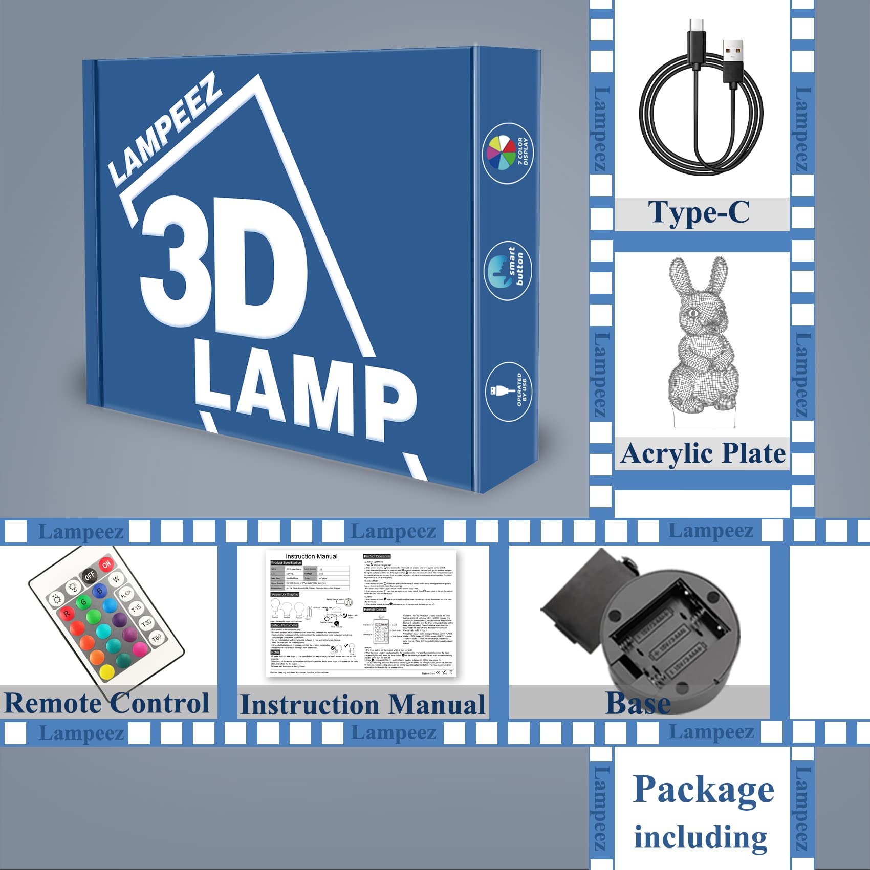 Lampeez USB-powered base for simple plug-and-play setup.