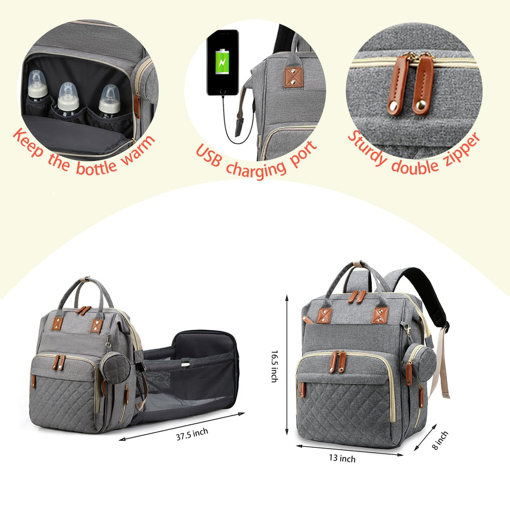 Lamroro diaper bag back panel and straps provide comfortable support during long outings.