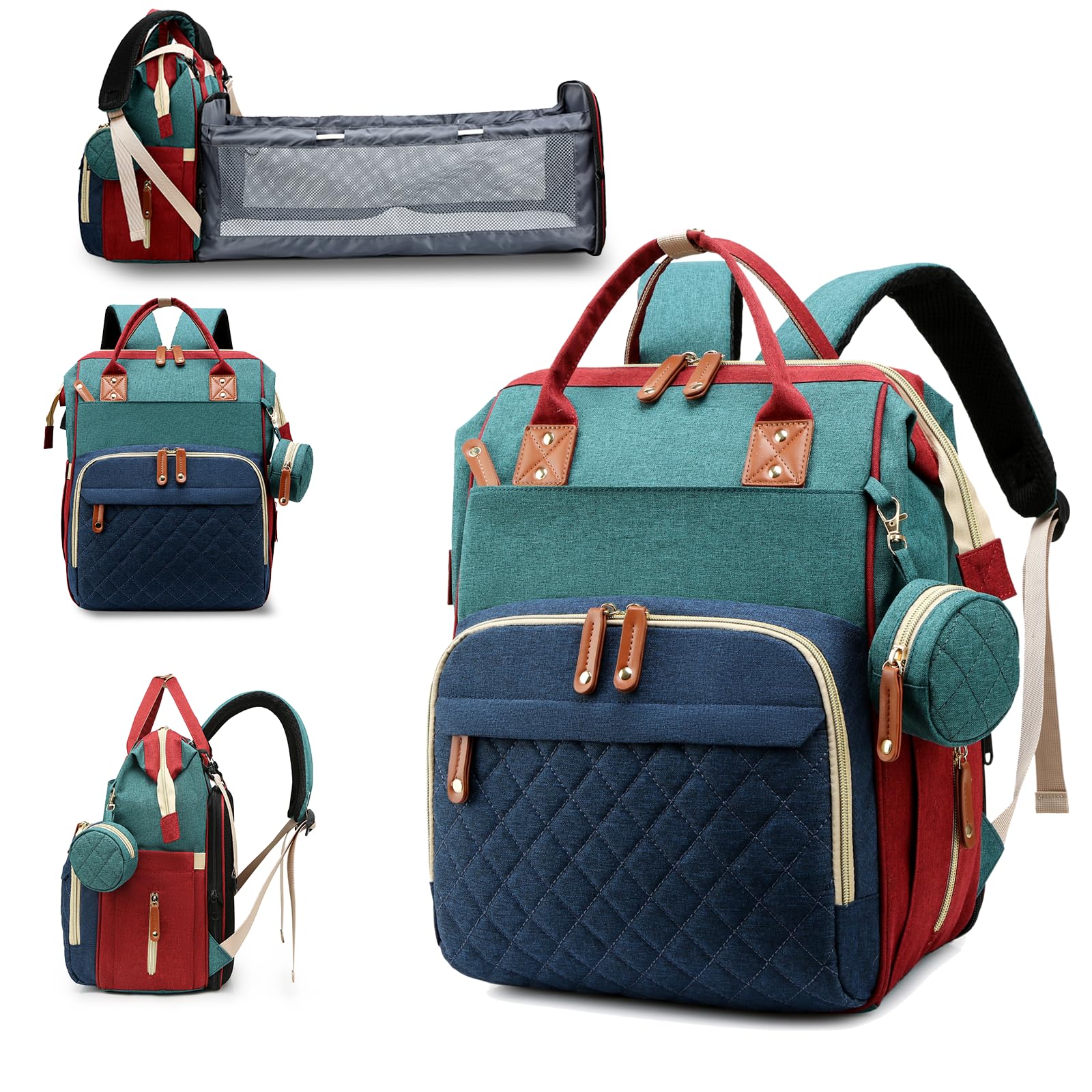Lamroro diaper bag with changing station for on-the-go diaper changes