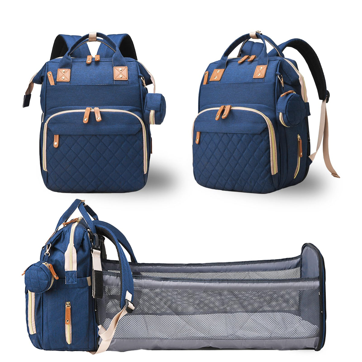 Lamroro diaper bag with changing station for on-the-go diaper changes