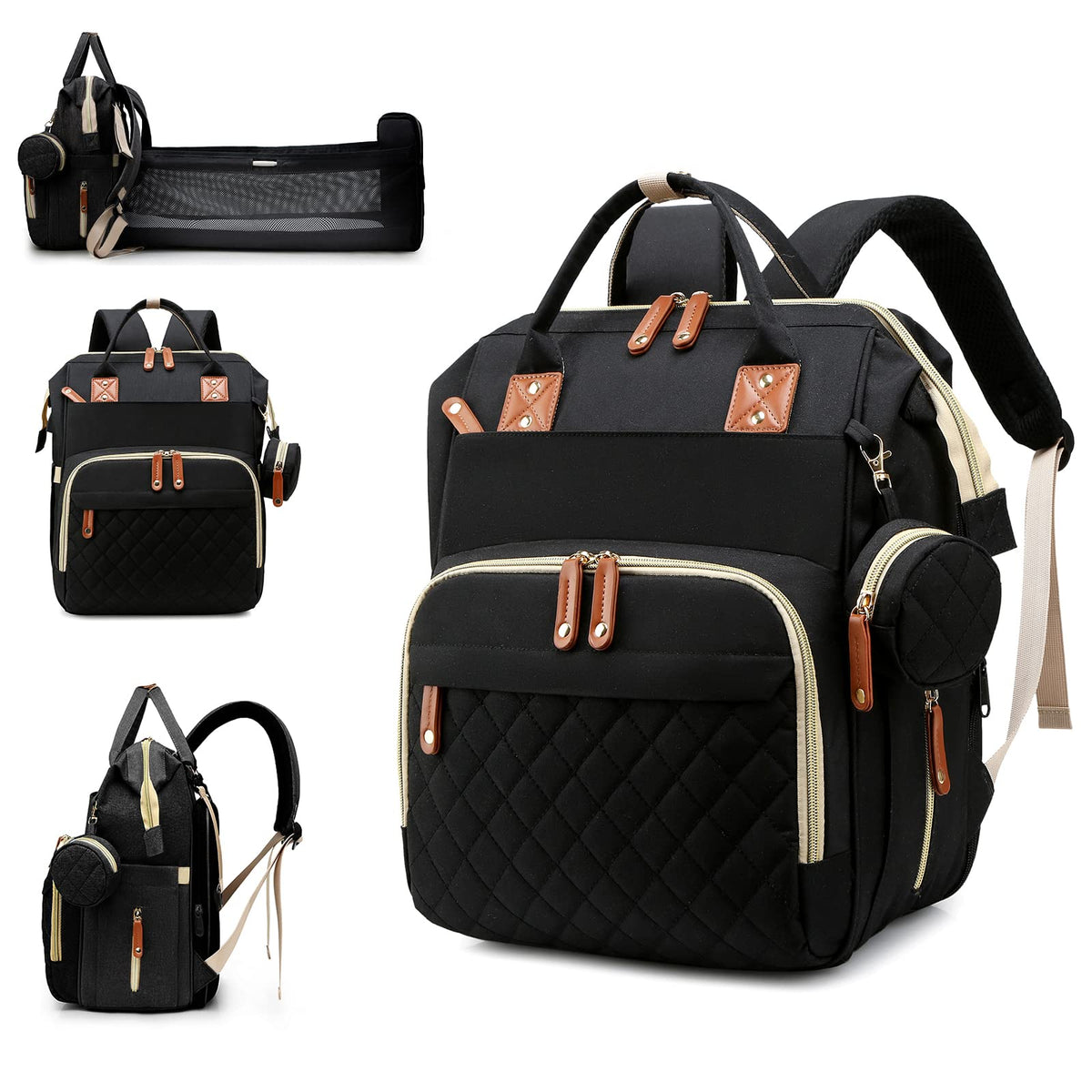 Lamroro diaper bag with changing station for on-the-go diaper changes