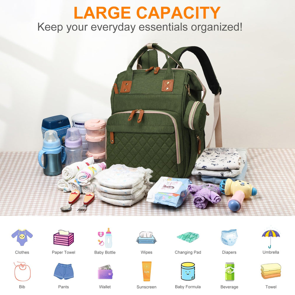 Lamroro diaper bag foldable changing pad shown for quick diaper changes anywhere.