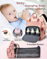 Lamroro Diaper Bag large capacity with pockets keeps diapers, bottles, and essentials organized.