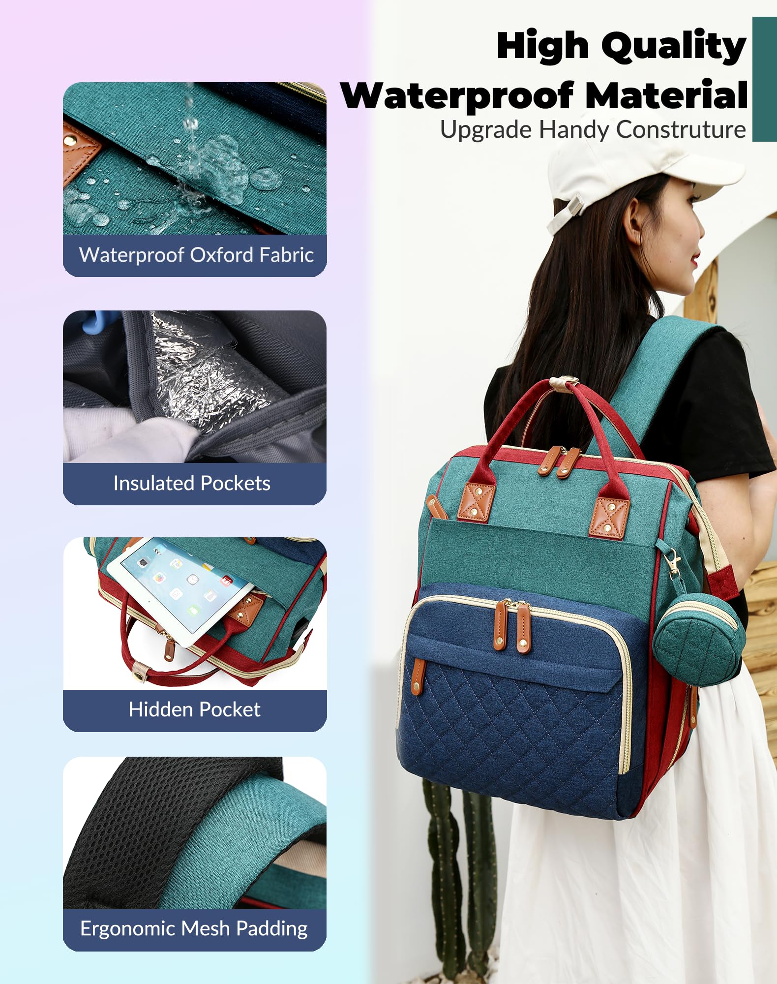Lamroro stroller hooks and padded straps for easy travel with baby