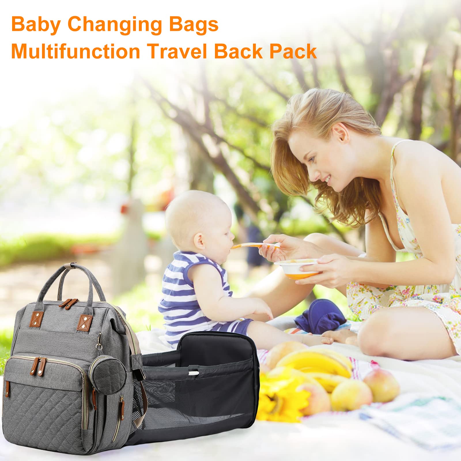 Lamroro diaper bag unisex design suited for travel, shopping, and family days.