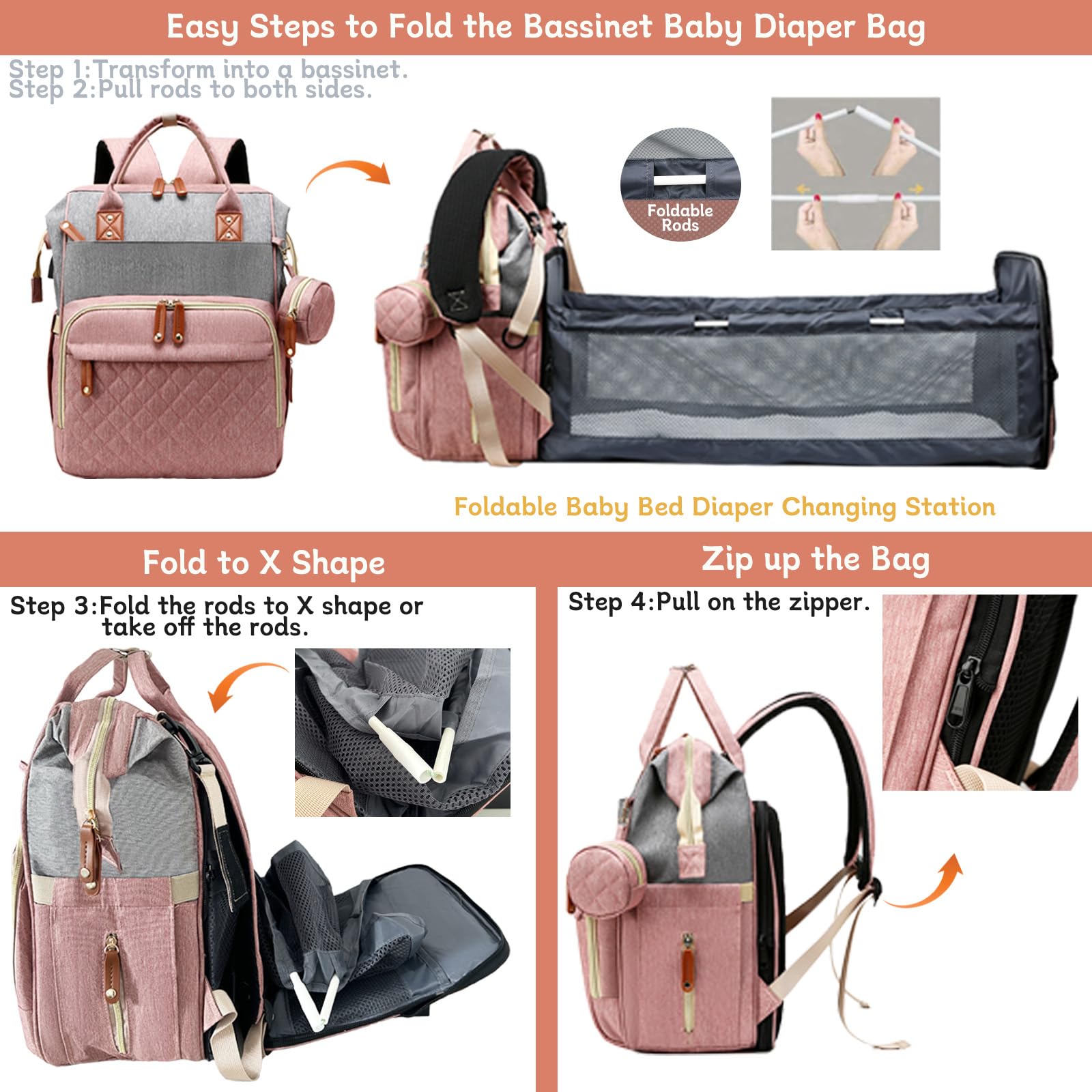 Lamroro diaper bag unisex-design fits both parents for everyday travel.