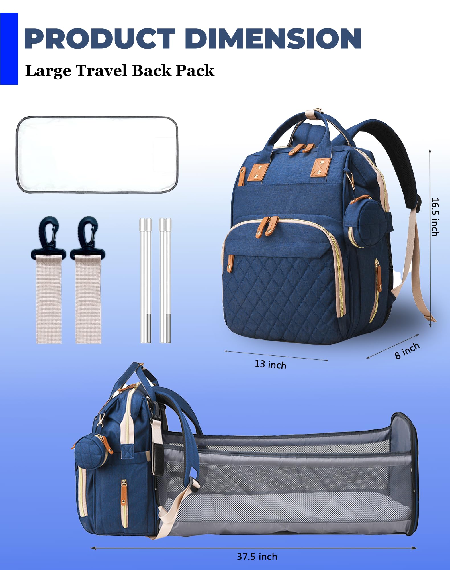 Lamroro diaper bag USB port for charging devices during outings
