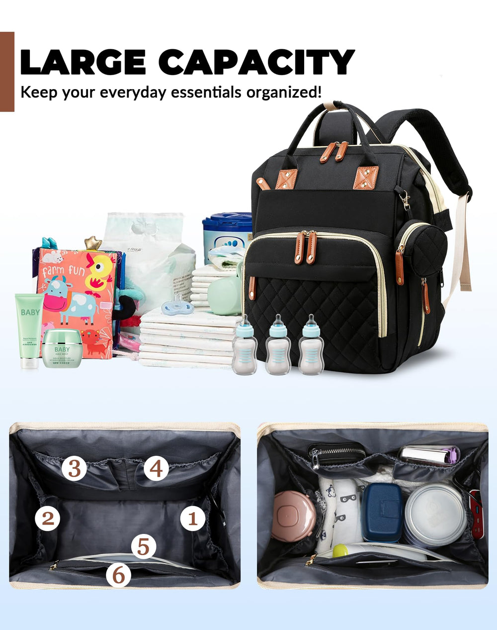 Lamroro diaper bag USB port for charging devices on the move